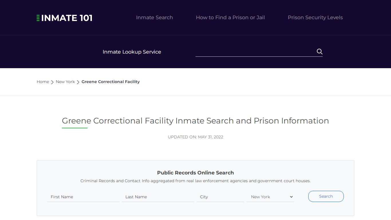 Greene Correctional Facility Inmate Search, Visitation ...